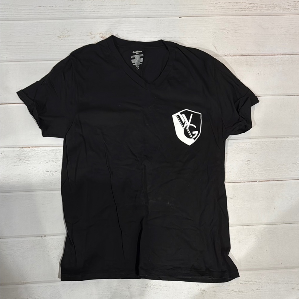 Violent Gentelman Hockey Black V-Neck T-Shirt with Logo